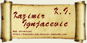 Kazimir Ignjačević vizit kartica